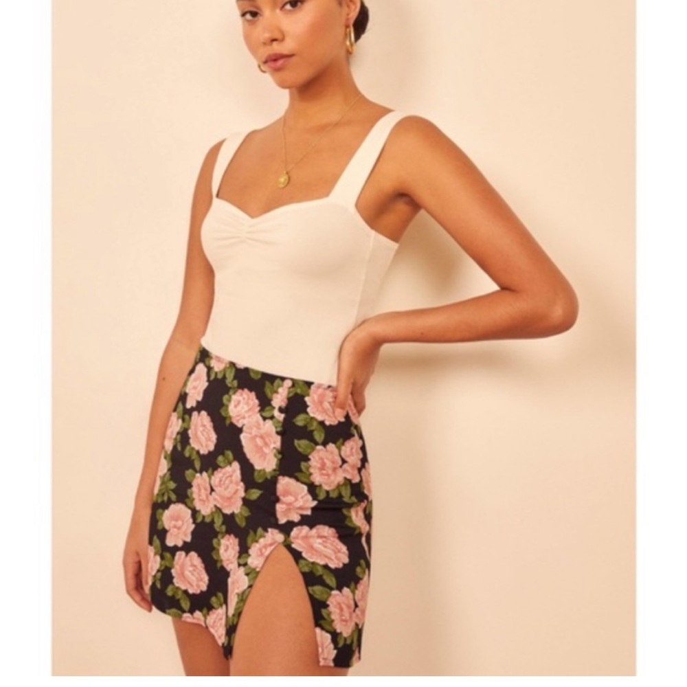 Reformation Fran Slit Mini Skirt
